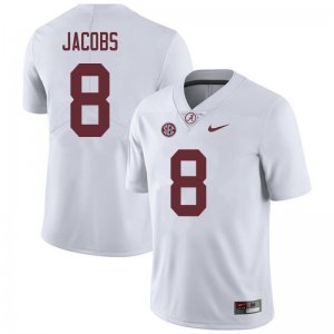 NCAA Men's Alabama Crimson Tide #8 Josh Jacobs Stitched College 2018 Nike Authentic White Football Jersey JG17B45SK